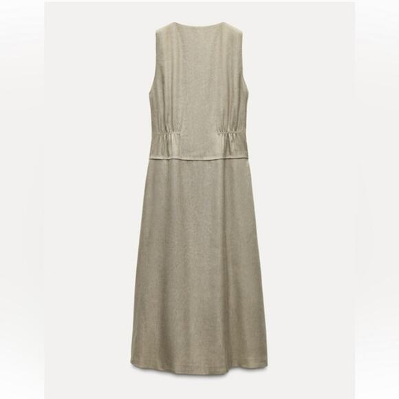Zara Linen Midi Dress - Picture 5 of 7